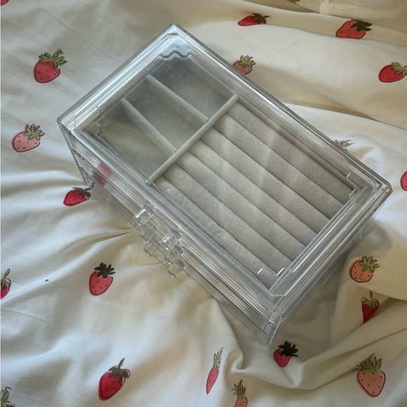 Acrylic clear Jewelry Organizer 3 Drawer Velvet Jewellery Box - Picture 4 of 4